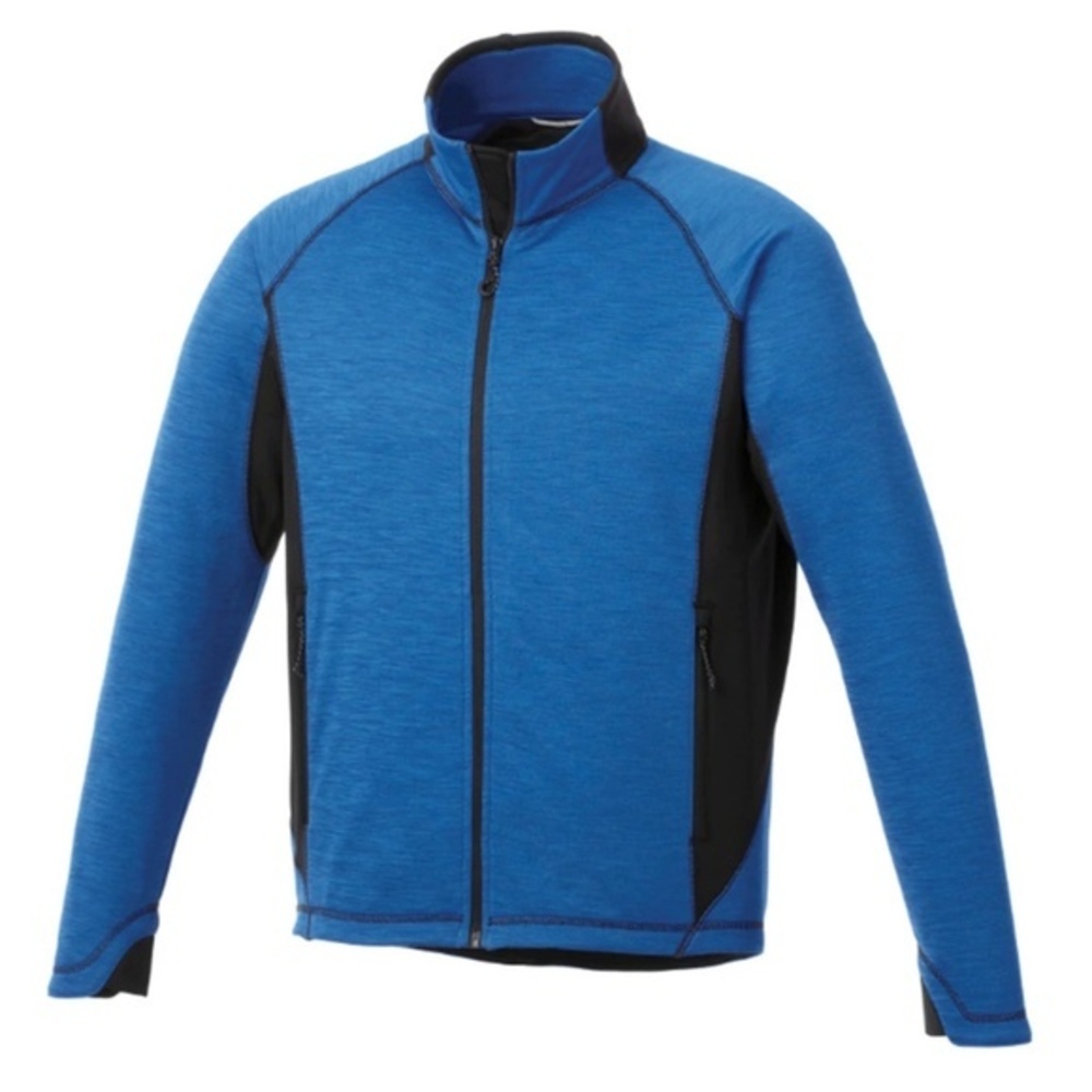 Elevate Men's Langley Knit Jacket Performance Full Zip Blue Black Size 3XL